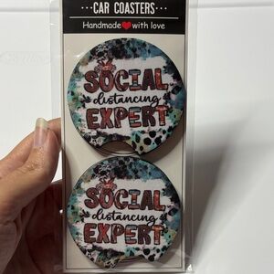 Social‎ Distancing Expert Car Coasters